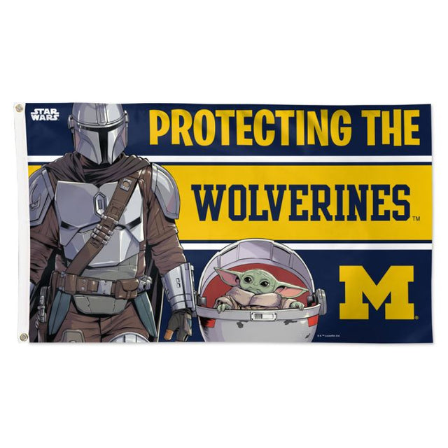 Bandera de los Wolverines de Michigan / Star Wars MANDALORIAN - Deluxe 3' X 5'