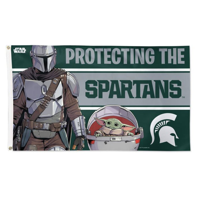 Bandera de los Spartans del estado de Michigan / Star Wars MANDALORIAN - Deluxe 3' X 5'