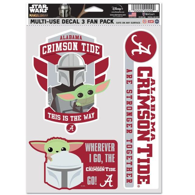 Paquete de 3 ventiladores multiusos de Alabama Crimson Tide/Star Wars MANDALORIAN