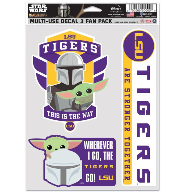 Paquete multiusos para 3 fanáticos de LSU Tigers / Star Wars MANDALORIAN