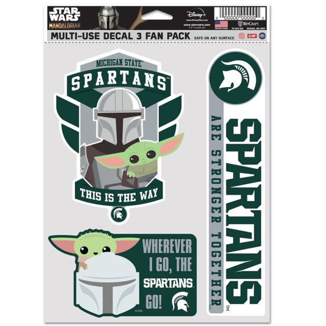 Paquete de 3 ventiladores multiusos de Michigan State Spartans / Star Wars MANDALORIAN