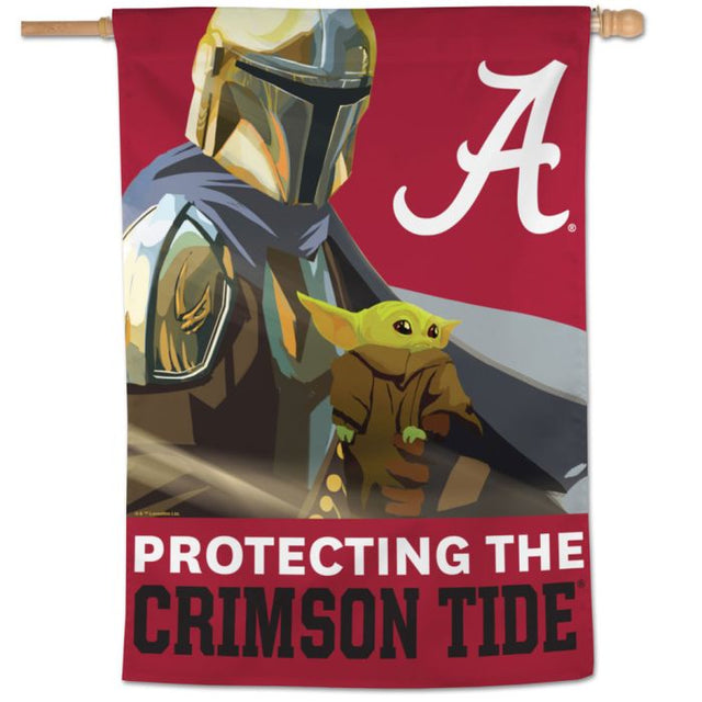 Bandera vertical de Alabama Crimson Tide/Star Wars MANDALORIAN de 28" x 40"