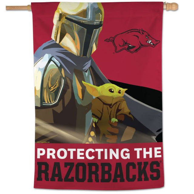 Arkansas Razorbacks / Star Wars MANDALORIAN Vertical Flag 28" x 40"