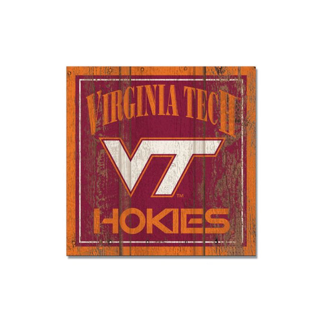 弗吉尼亚理工学院 Hokies 木制磁铁 3 英寸 X 3 英寸