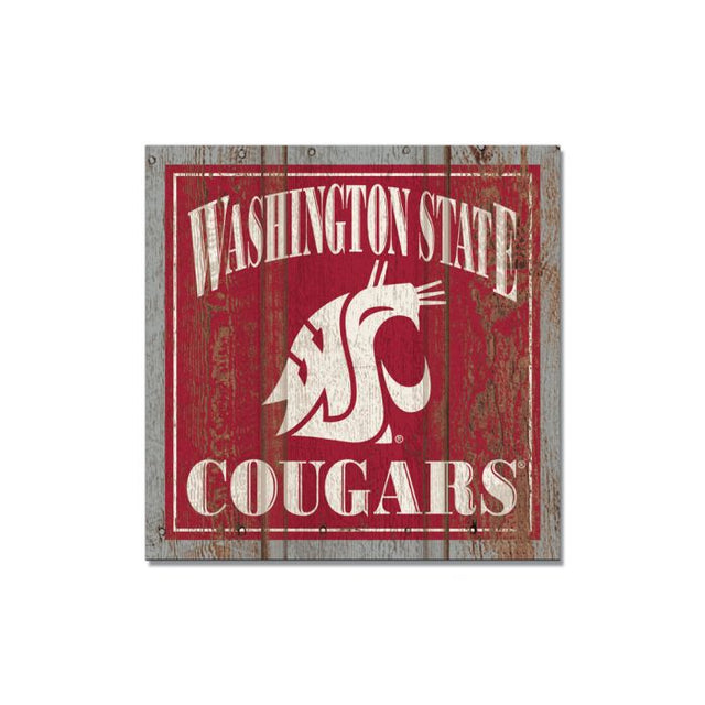 Imán de madera de los Washington State Cougars de 3" x 3"