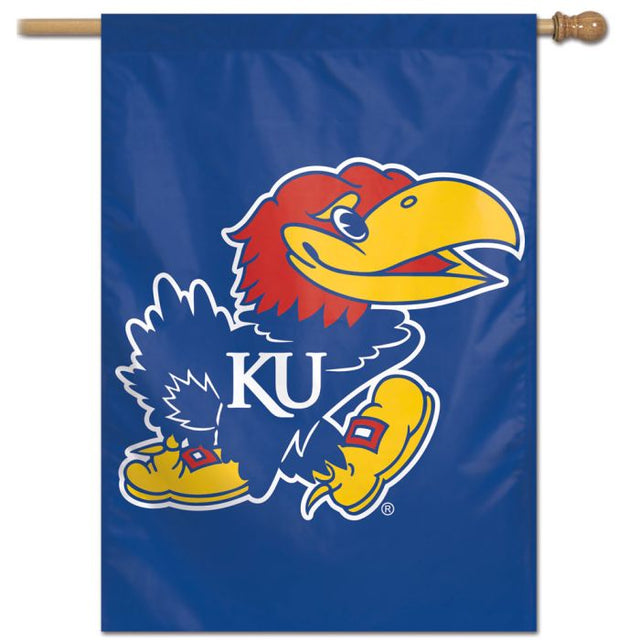 Bandera vertical de los Kansas Jayhawks de 28" x 40"