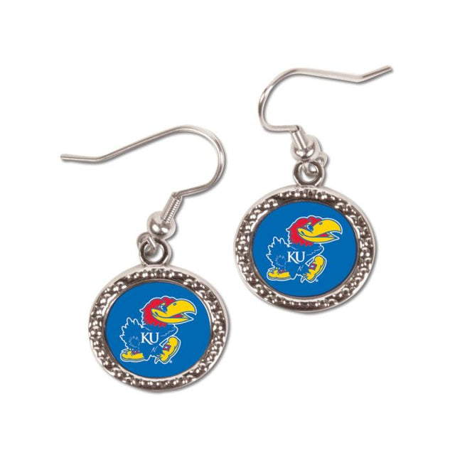 Pendientes de los Kansas Jayhawks con forma de corazón