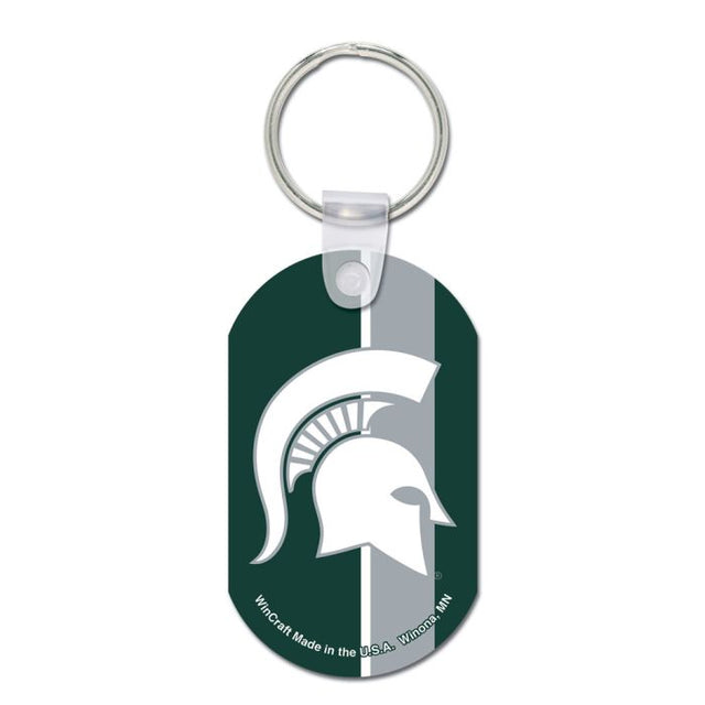 Llavero de metal de los Spartans de Michigan State (aluminio)