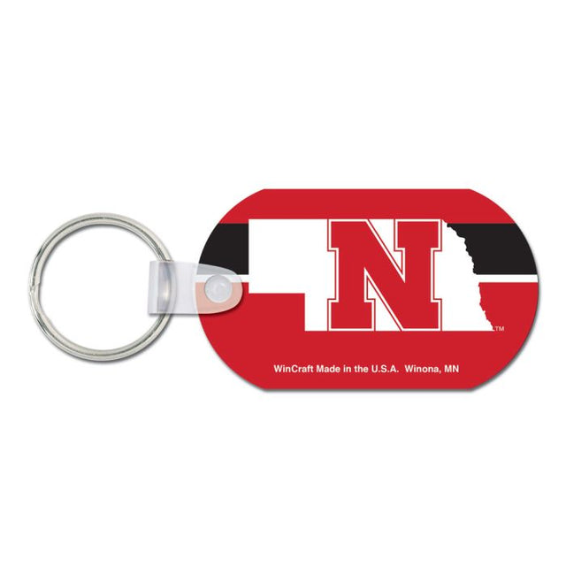 Llavero de metal de los Nebraska Cornhuskers (aluminio)