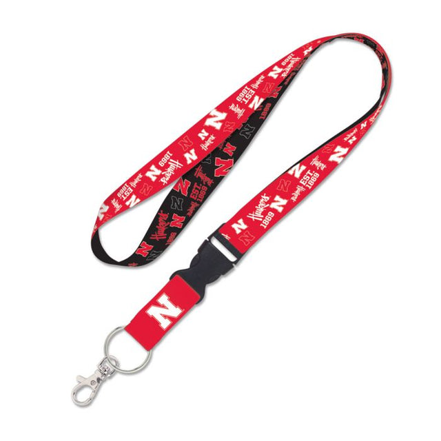 Nebraska Cornhuskers SCATTERPRINT Lanyard w/detachable buckle 1"