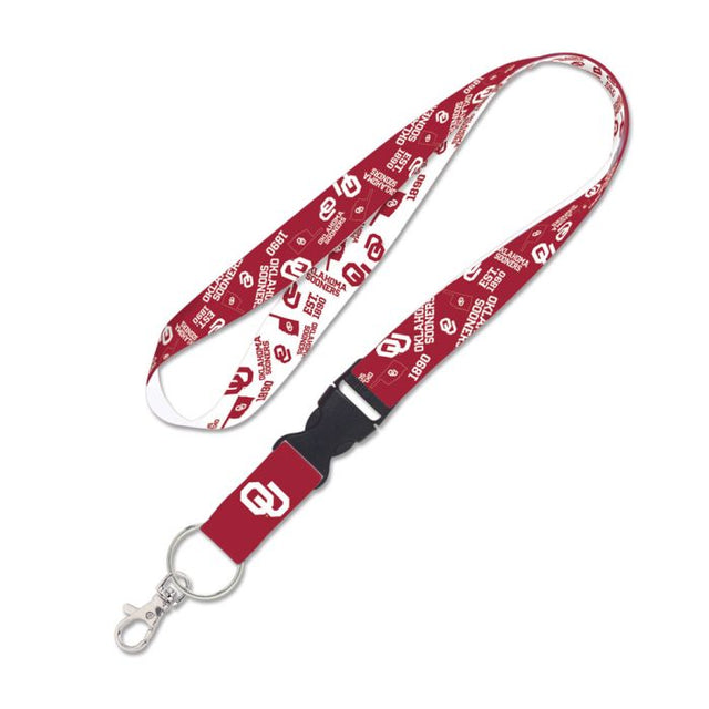 Oklahoma Sooners SCATTERPRINT Lanyard w/detachable buckle 1"