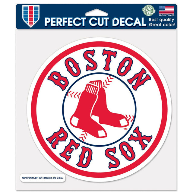 Calcomanía de los Boston Red Sox de 8 x 8 con corte perfecto y logotipo alternativo en color