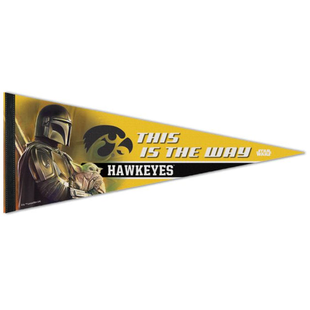 Banderín premium de Iowa Hawkeyes / Star Wars MANDALORIAN de 12" x 30"