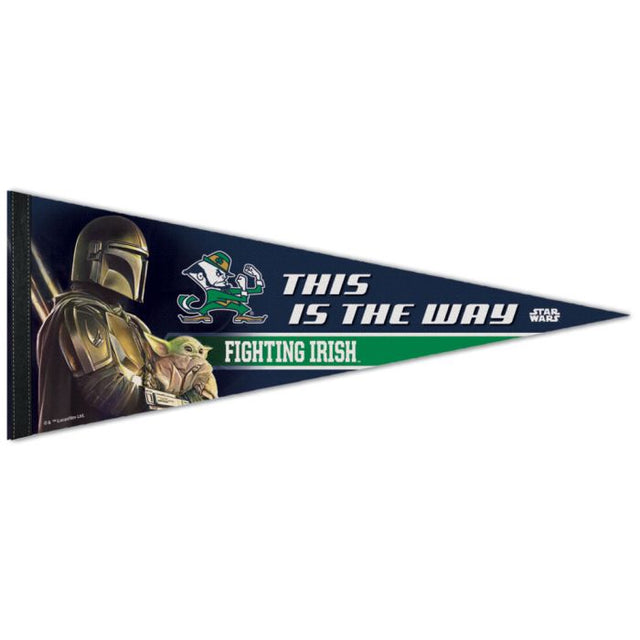 Banderín premium de Notre Dame Fighting Irish / Star Wars Mandalorian de 30 x 76 cm