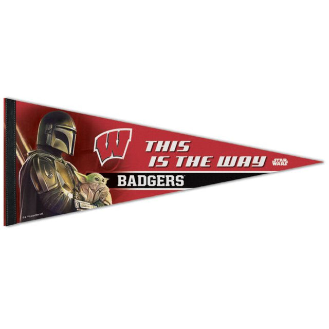 Banderín premium de Wisconsin Badgers / Star Wars MANDALORIAN de 12" x 30"