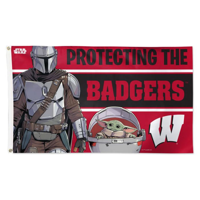 Bandera de los Wisconsin Badgers / Star Wars MANDALORIAN - Deluxe 3' X 5'