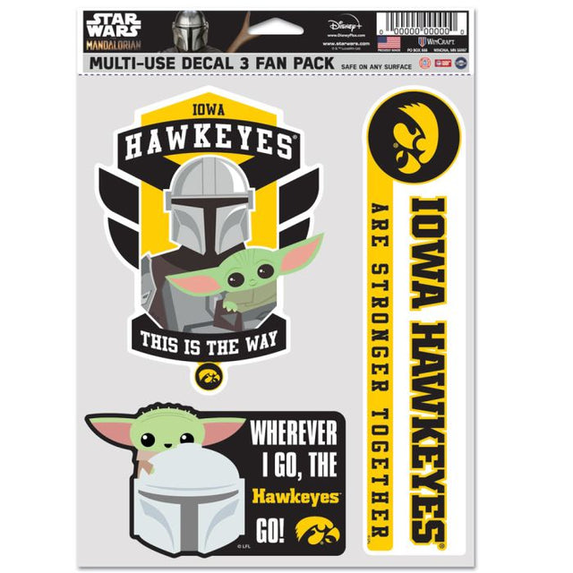 Paquete de 3 ventiladores multiusos de Iowa Hawkeyes/Star Wars MANDALORIAN