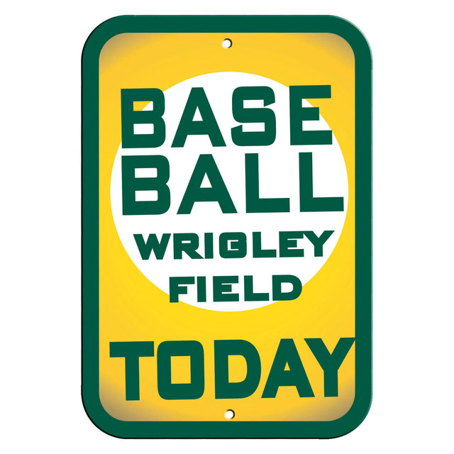 Cartel de los Chicago Cubs de 12 x 18 de plástico para el Wrigley Field Baseball Today Design CO