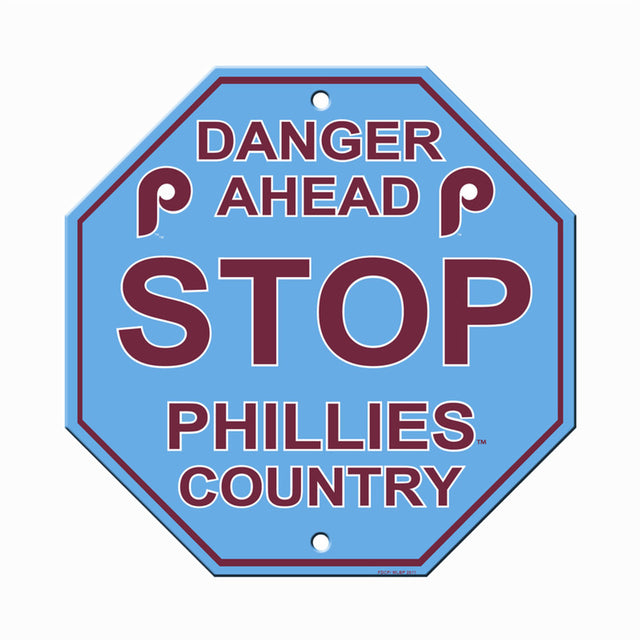 Letrero de plástico de los Philadelphia Phillies de 12 x 12 pulgadas, estilo retro CO