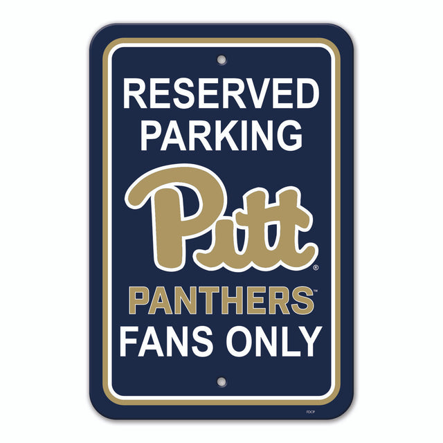 Letrero de plástico de los Pittsburgh Panthers de 12 x 18 pulgadas con texto en inglés "Reserve Parking Style CO"