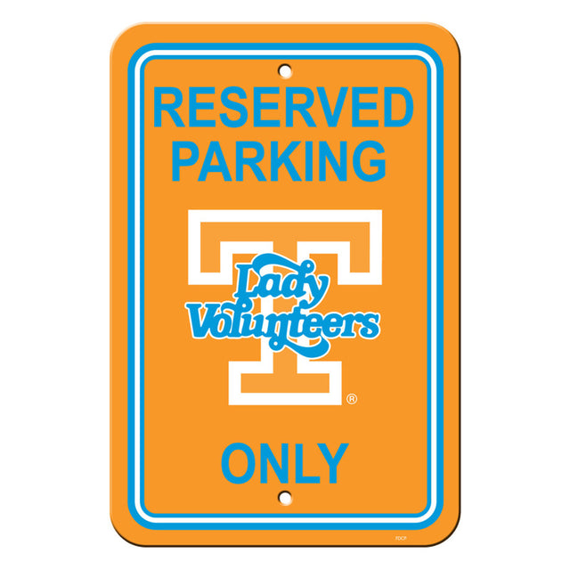 Letrero de plástico de 12 x 18 de Tennessee Volunteers para estacionamiento reservado, estilo Lady Vols Design CO