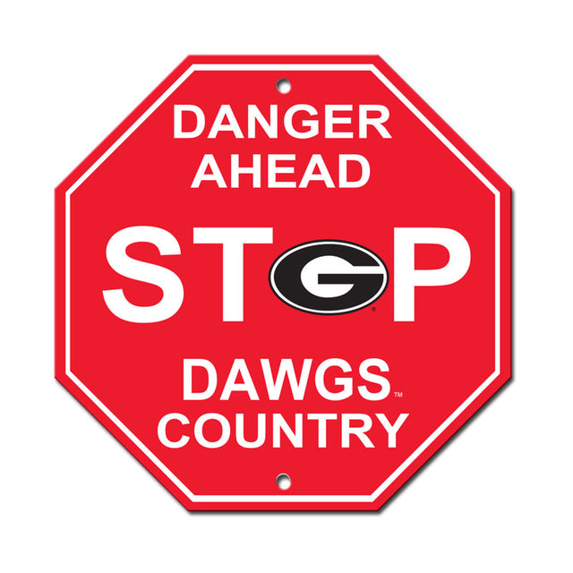 Georgia Bulldogs Sign 12x12 Plastic Stop Style CO