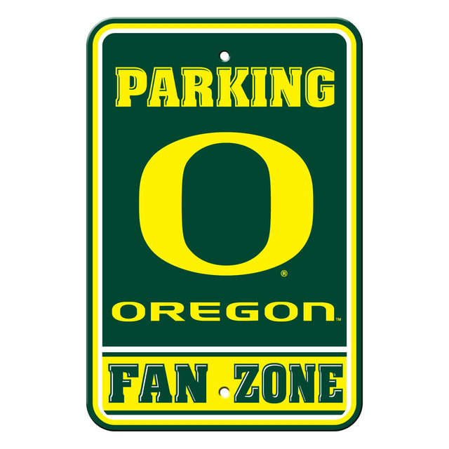 Letrero de plástico de Oregon Ducks de 12 x 18 pulgadas, estilo de estacionamiento para fanáticos CO