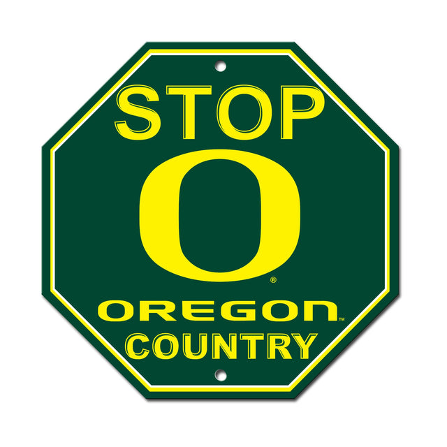 Letrero de plástico de 12 x 12 de Oregon Ducks, estilo Stop O Design CO