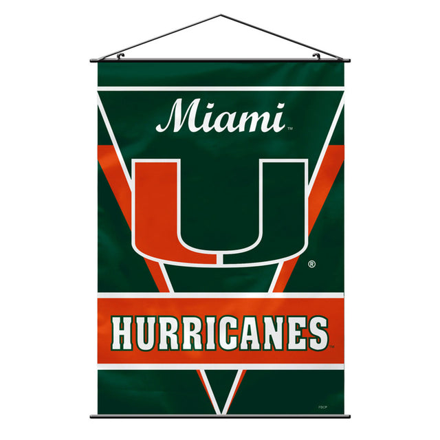 Banner de los Miami Hurricanes de 28 x 40 pulgadas, estilo pared CO