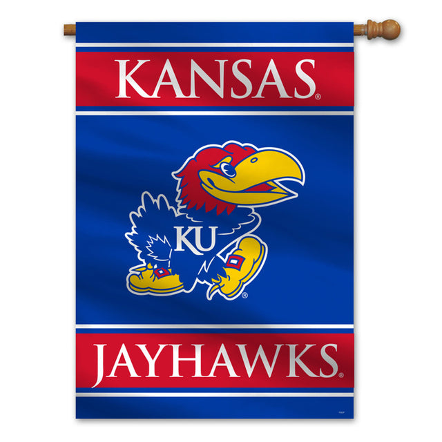 Bandera de los Kansas Jayhawks de 28 x 40, estilo bandera de casa, 2 caras, CO