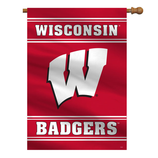 Bandera de Wisconsin Badgers de 28 x 40, estilo bandera de casa, 2 lados CO