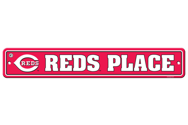 Cartel de los Cincinnati Reds de plástico de 4 x 24 pulgadas, estilo callejero, CO