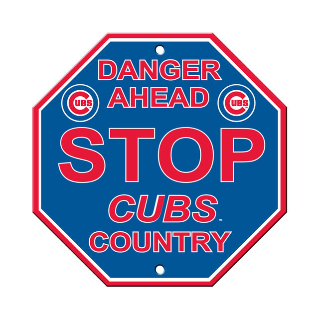 Letrero de plástico de los Chicago Cubs de 12 x 12 pulgadas, estilo Stop CO