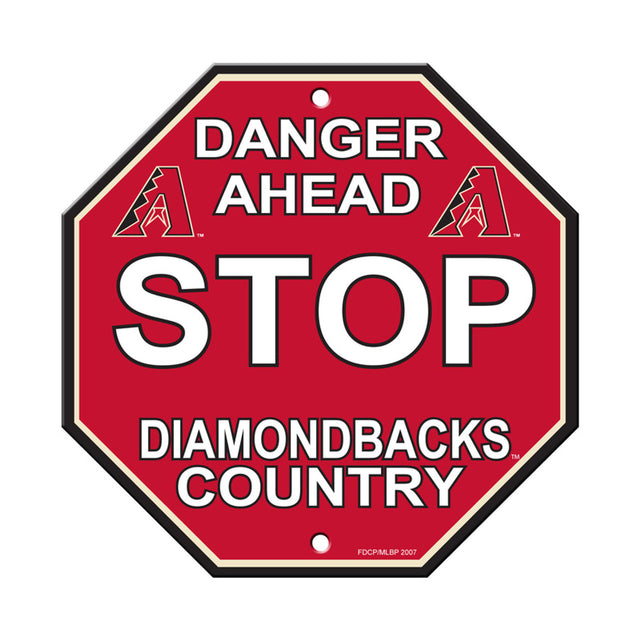 Letrero de plástico de 12 x 12 de los Diamondbacks de Arizona, estilo Stop CO