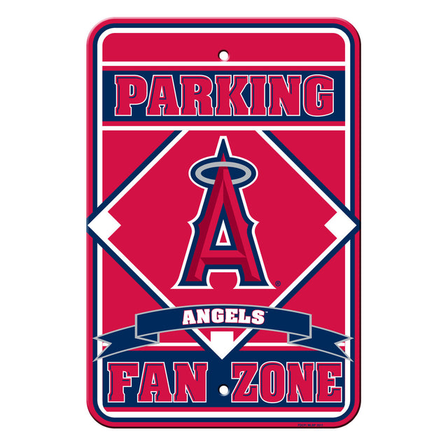 Letrero de plástico de Los Angeles Angels de 12 x 18 para zona de estacionamiento de aficionados, estilo CO