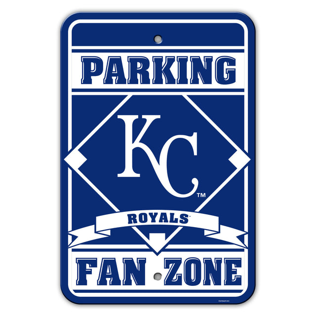 Letrero de plástico de los Kansas City Royals de 12 x 18 pulgadas, estilo de estacionamiento para aficionados CO