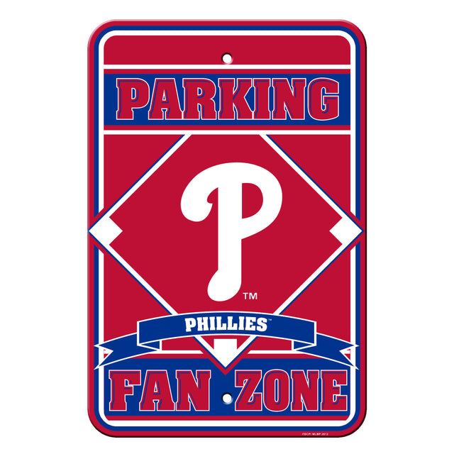 Letrero de plástico de los Philadelphia Phillies de 12 x 18 pulgadas, estilo de estacionamiento para fanáticos CO