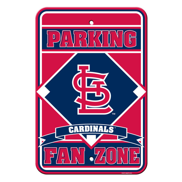 Letrero de plástico de los St. Louis Cardinals de 12 x 18 pulgadas, estilo de estacionamiento para aficionados CO