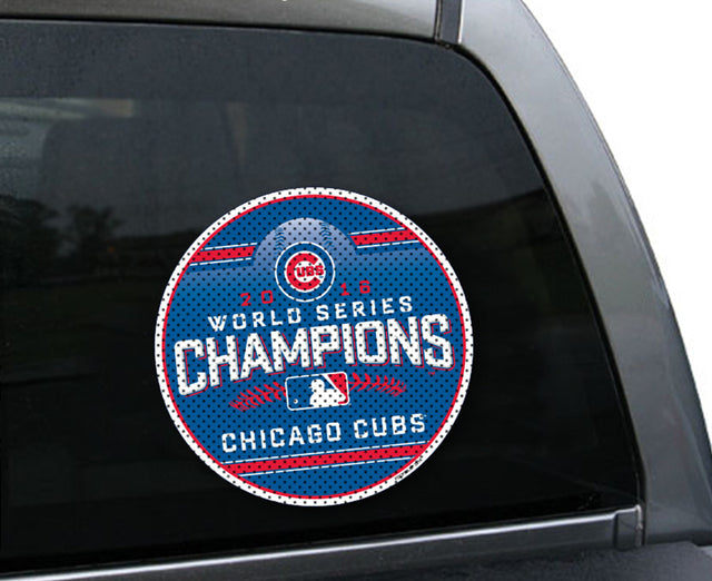 Lámina para ventana de los Chicago Cubs de 12" con el diseño de los campeones de la Serie Mundial 2016