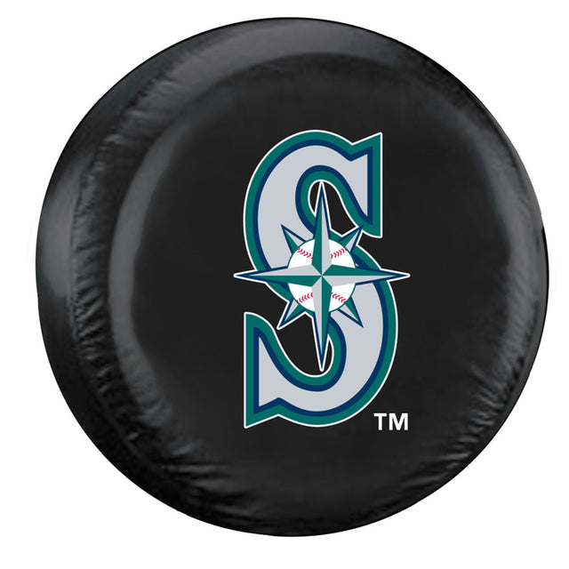 Funda para neumáticos de los Seattle Mariners, tamaño grande, color negro