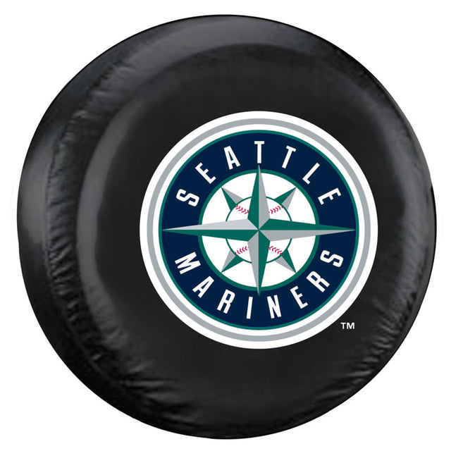 Funda para neumáticos de los Seattle Mariners, tamaño grande, color negro, logotipo alternativo CO