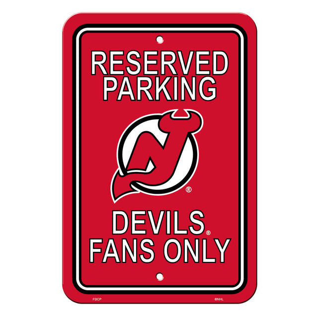 Letrero de plástico de los New Jersey Devils de 12 x 18 pulgadas con estacionamiento reservado, estilo CO