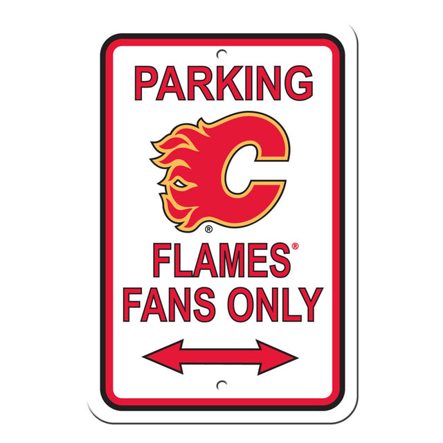 Letrero de plástico de 12 x 18 de los Calgary Flames con estacionamiento reservado, estilo CO