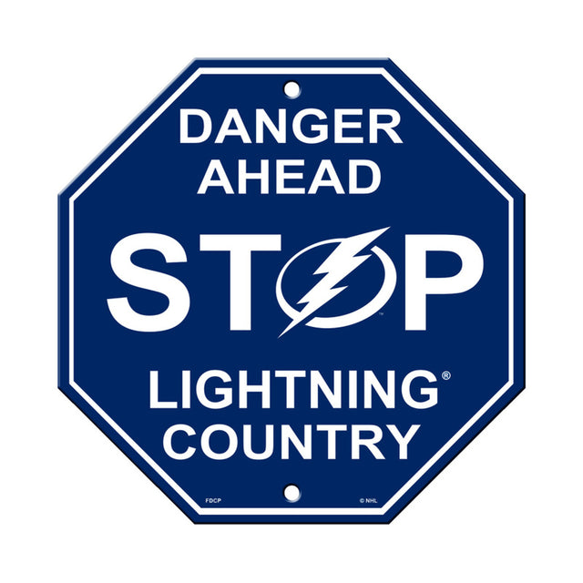 Tampa Bay Lightning Sign 12x12 Plastic Stop Style CO