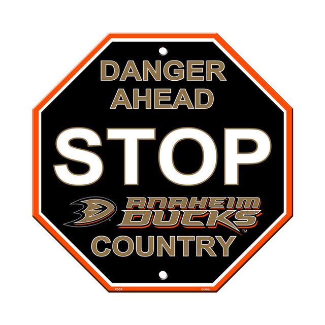 Anaheim Ducks Sign 12x12 Plastic Stop Style CO