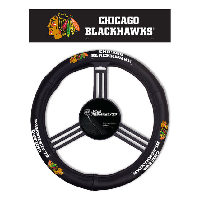 Funda de cuero para volante de los Chicago Blackhawks CO