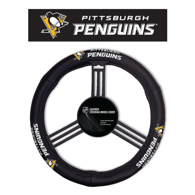 Funda de cuero para volante de los Pittsburgh Penguins CO