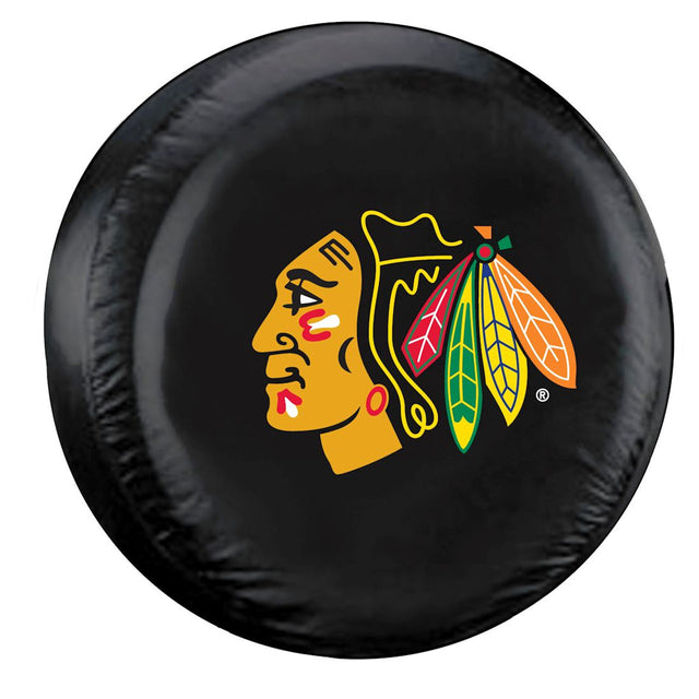 Funda para neumáticos de los Chicago Blackhawks, tamaño estándar, color negro