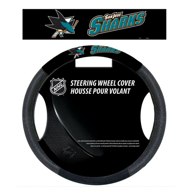 San Jose Sharks Steering Wheel Cover Mesh Style CO