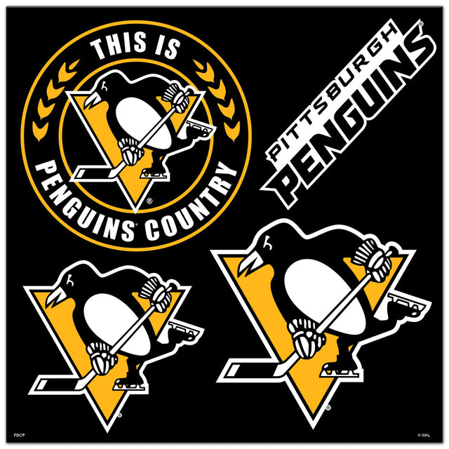 Kit de imanes de 4 piezas de los Pittsburgh Penguins